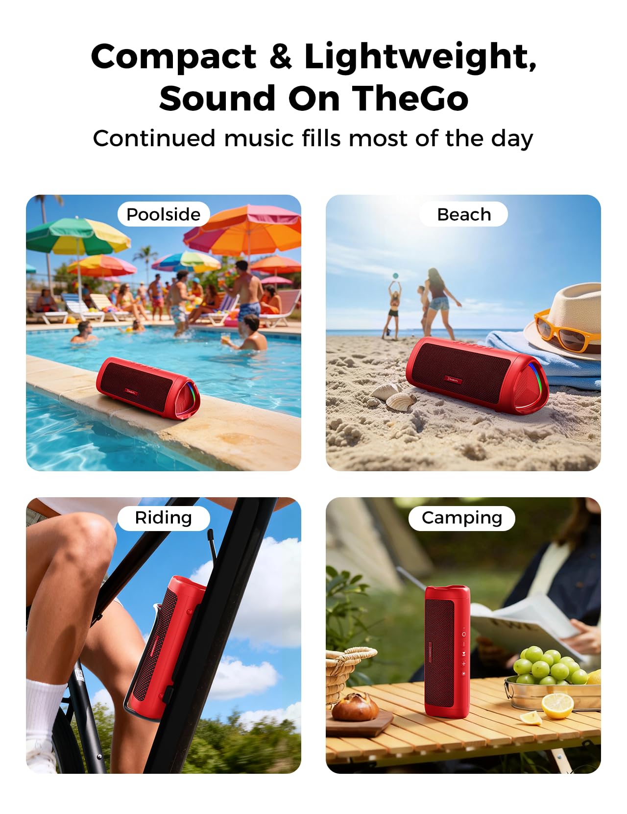 Altoparlante Bluetooth, audio HD da 20 W, portatile, wireless, impermeabile IPX5, fino a 24 ore di riproduzione, accoppiamento TWS, per casa/festa/outdoor/campeggio/spiaggia essenziali, gadget