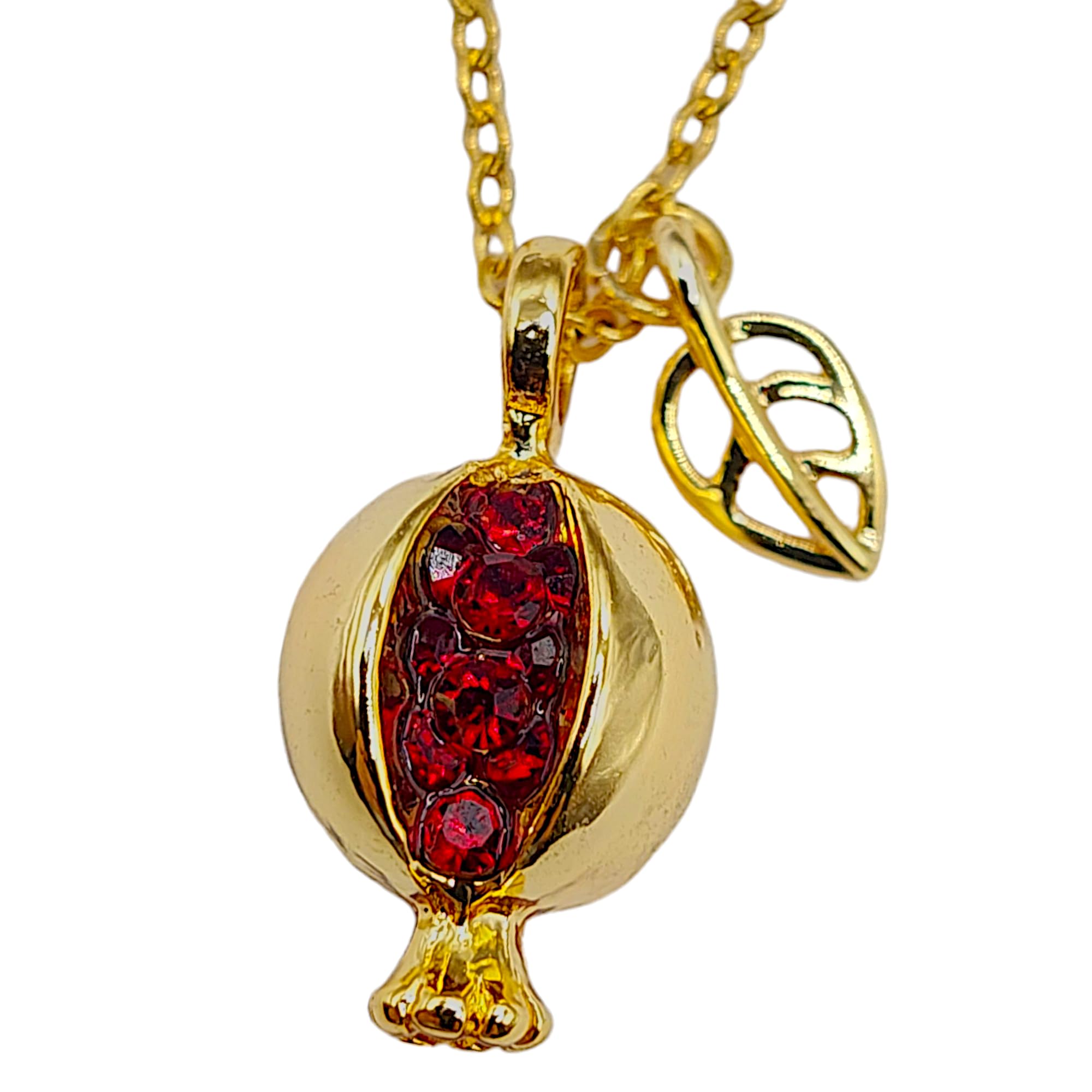 Abgaryan ART 18K gold plated stainless steel pomegranate jewelry (Pomegranate pendant with zircons)