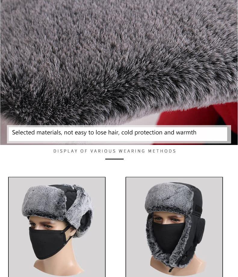 Cappello da trapper invernale unisex da uomo Cappello caldo da donna con paraorecchie in pelliccia sintetica spessa e morbida Protezione per le orecchie calda e impermeabile s/blue/L