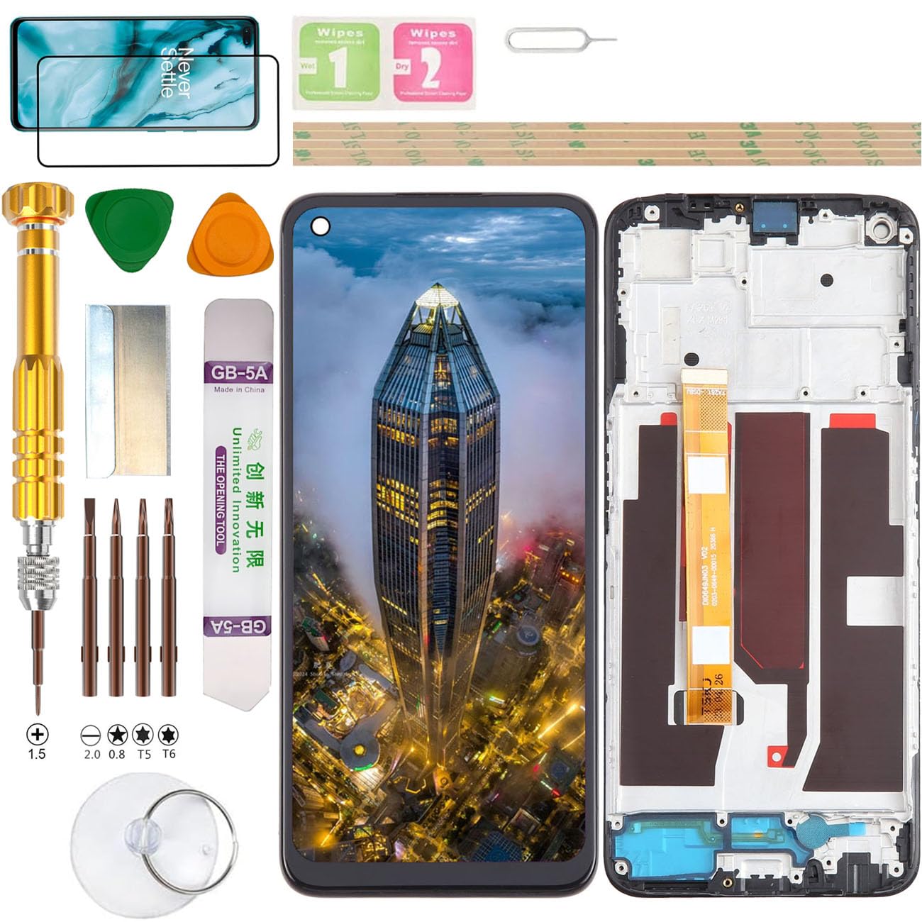 Gadget Troops LCD-Display für OPPO A74 (5G-Version) CPH2197 Bildschirm-Ersatz-Set