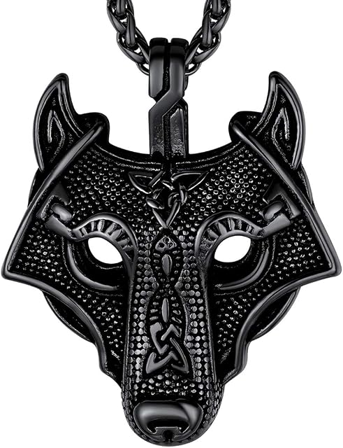Richsteel Wolf Tooth/Head Pendant Stainless Steel Necklace For Men Women, Viking Style Protection Jewellery, Engraved Available, Send Gift Box