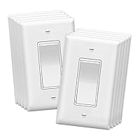 Vista 19 de ENERLITES - Interruptor de palanca decorativo de encendido/apagado con placas de pared, unipolar, 3 cables, tornillo de conexión a tierra, grado