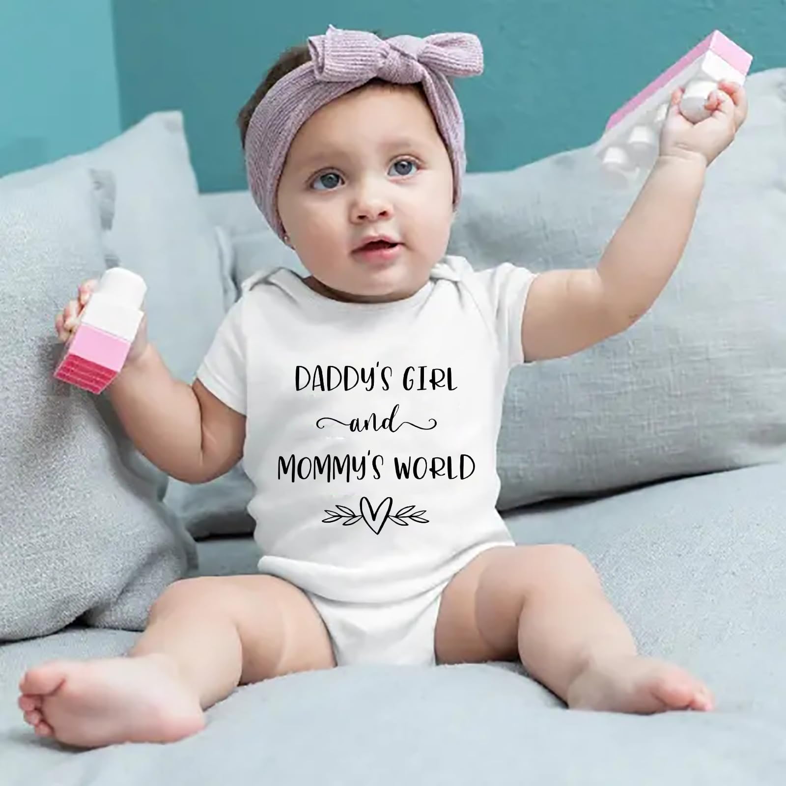 Brief Turbo Daddy's Girl and Mommy's World Baby Bodysuit Newborn Outfits Baby Romper Infant One Piece Outfits