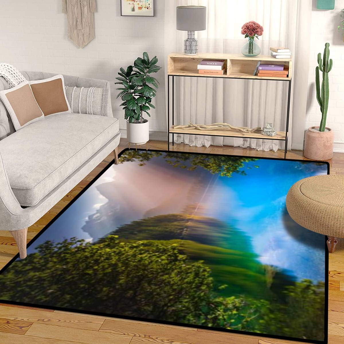 Area Rugs Idyllic Lake Tovel reflection long exposure at sunrise – Trentino Living Carpets Traditional, Non-Slip Floor Mats, Children Bedroom, Living Room Decorative Soft Indoor Modern (39''x59'')