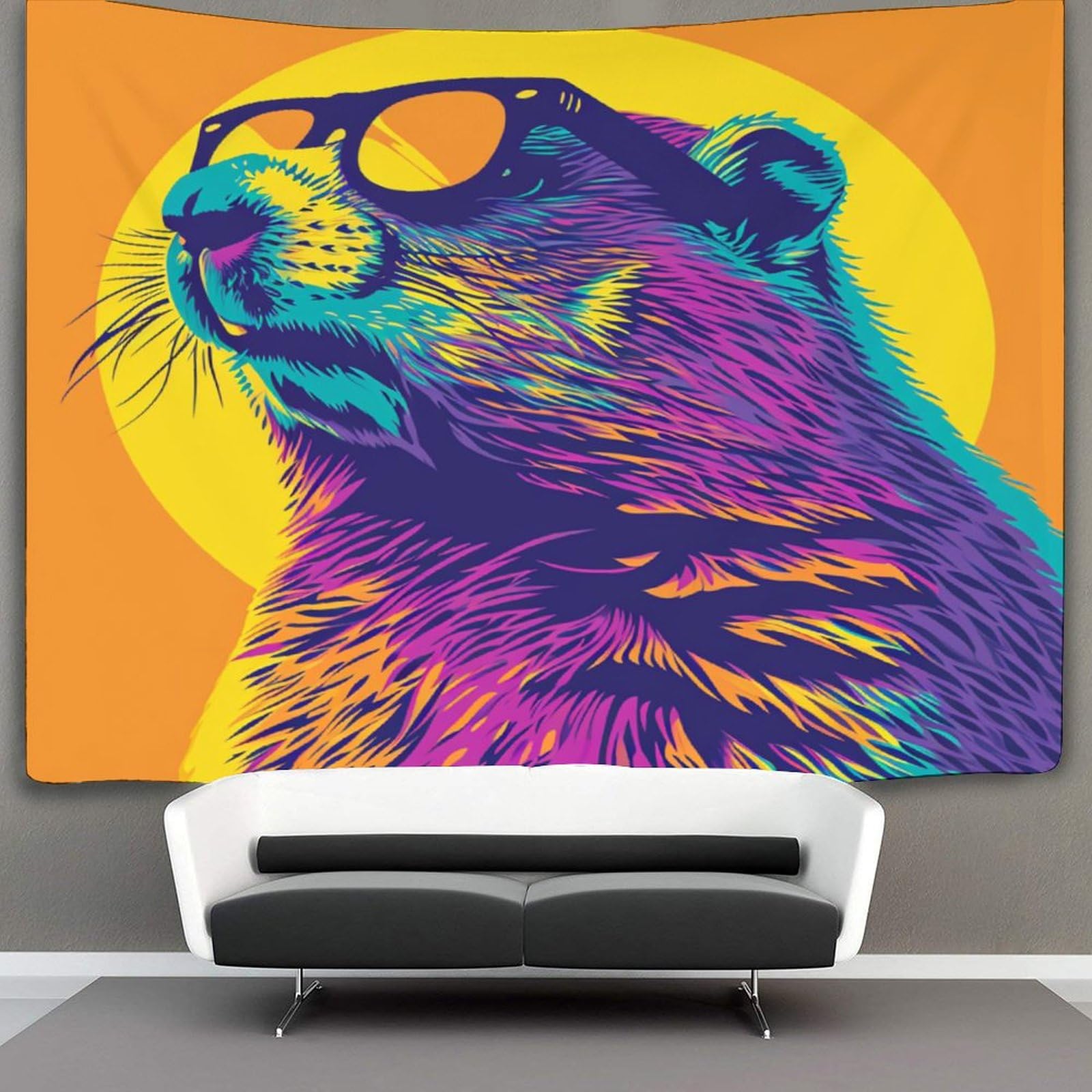 kaiyun Groundhog Tapestry Animal Tapestries 3D Wall Hanging Home Decorations for Room 70cmx100cm
