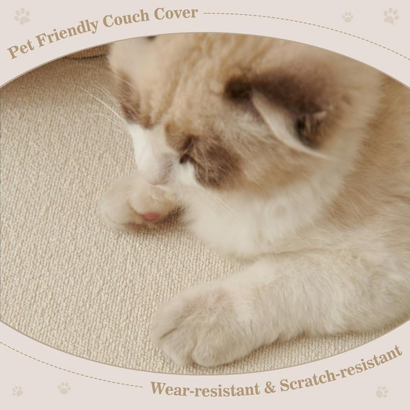 Plaid Canape Grande Taille Crème, Impermeable Chat Anti Griffe Couverture Canape Universelle 1 2 3 4 Places Angle Décorative Housse de Canapé idéal comme Jeté de Canapé ou Couvre-lit