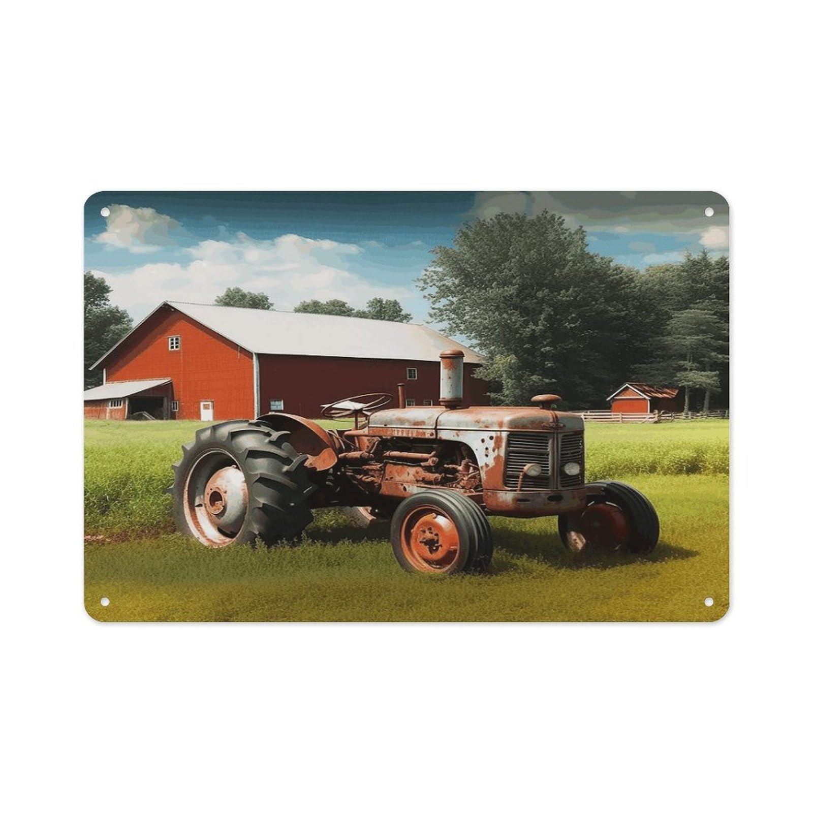 VstaDank Vintage Metal Sign Sublimation Aluminum Company Farm Tractor Plaque Sign Weatherproof Art Decorative Wall Plate Boho Aluminum Wall Hanging Decor Retro Poster Plaque 8x12in