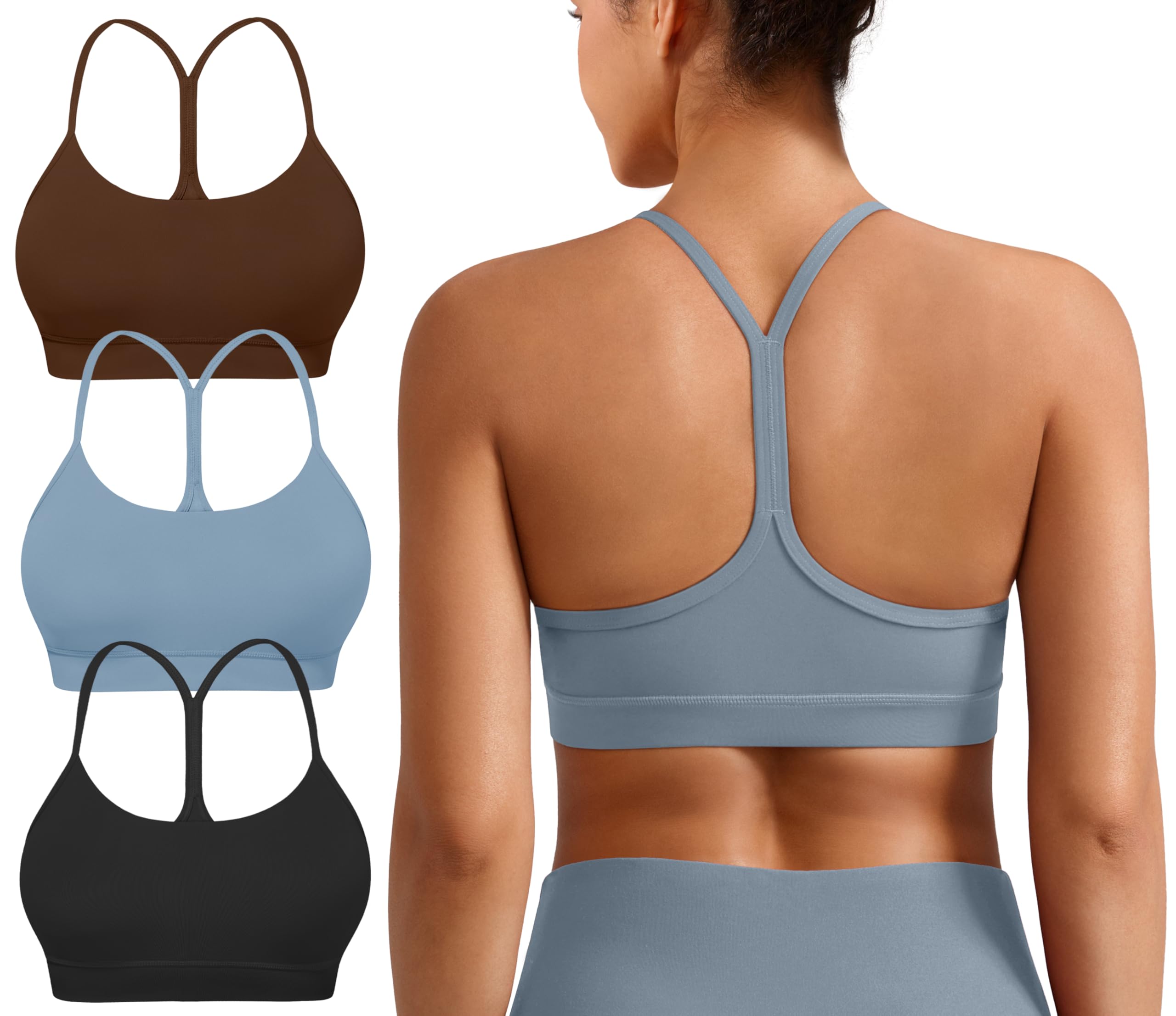 MIRITY Padded Y-Back Sports Bra 3-Pack