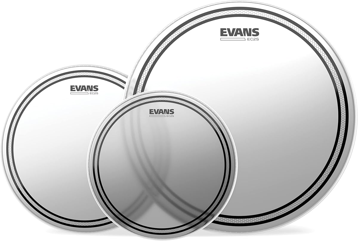 Evans EC2S Coated Rock Tompack Drum Heads 10", 12", 16" | Evans drum heads deliver balanced tone, consistent response, durability, and reliable performance.