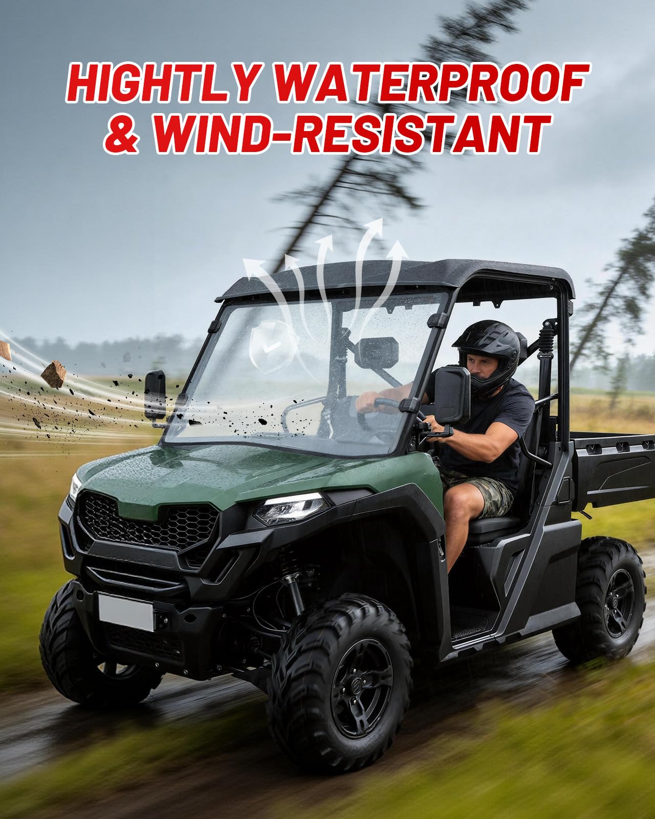 StarknightMT UForce 600 Parabrisas Delantero Resistente a Arañazos Compatible con CFMOTO UForce 600 2021-2026/800XL 2025 2026 Ventana Frontal Transparente Usado con Techo Duro y Suave PC UTV