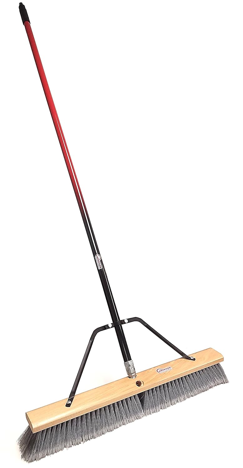 Pbsa24001 24" Smooth-Surface Push Broom with Red/Black Handle