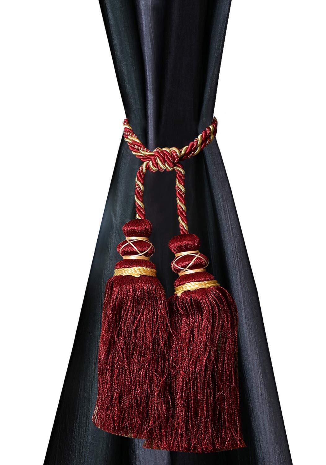 Kuber Industries Polyester 6 Pieces Curtain Tie Back Tassel Set