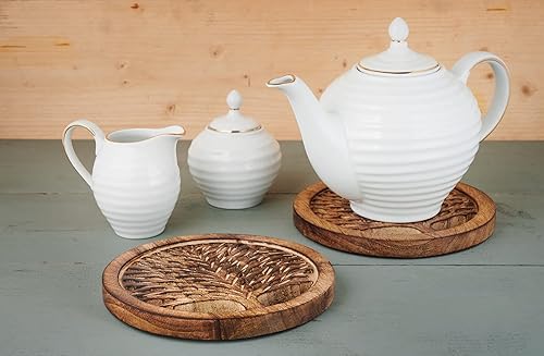 Miniatura 4 de Regalos de boda, juego de 2 salvamanteles de madera para platos calientes, ollas y sartenes, soportes para tetera, almohadillas calientes, diseño de