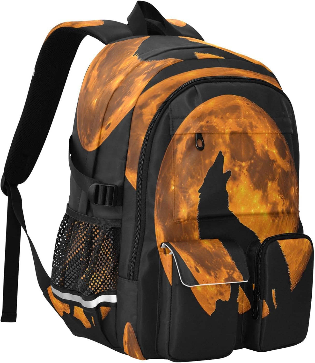 Student Laptop Backpack, Howling Wolf Moon 30L Travel Daypack for Teens College, Casual School Shoulder Bag for Women Men Boys Girls, Fits 14 inch Laptop image 2