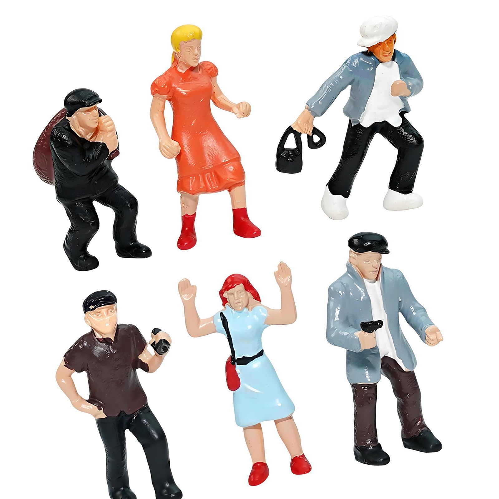 Psdndeww Realistic Small Criminal Miniature Figurines Set for Model Train Layouts and Collections Dioramas Decoration Crime Scene Model Accessories
