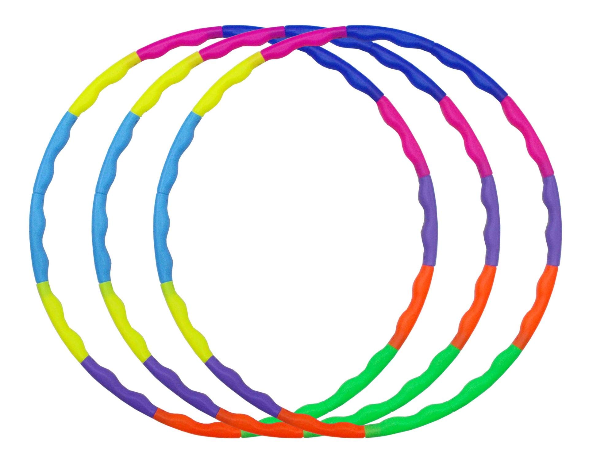 Kids & Adults Hula Hoop Hoola PVC Plastic Calories Burn Exercise Fitness Ring Aerobics 8 Rods Collapsible Birthday Party Return Gift (Set of 3pcs) 11 inch-image-5