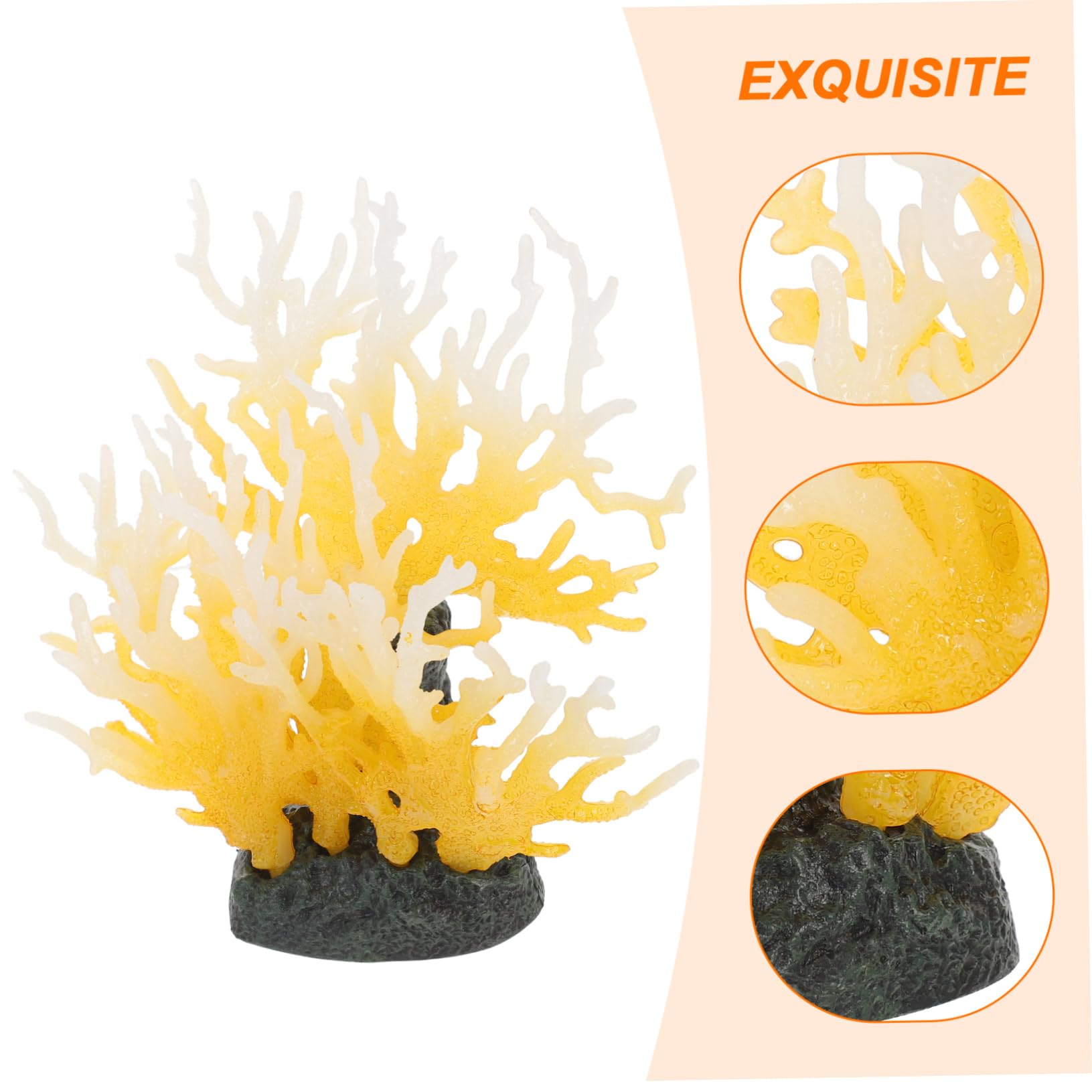 Acuario Decoración Plantas Acuáticas, Paquete de 3 Decoraciones Artificiales de Coral for Acuario, de PVC, for Escritorio y Mesa.