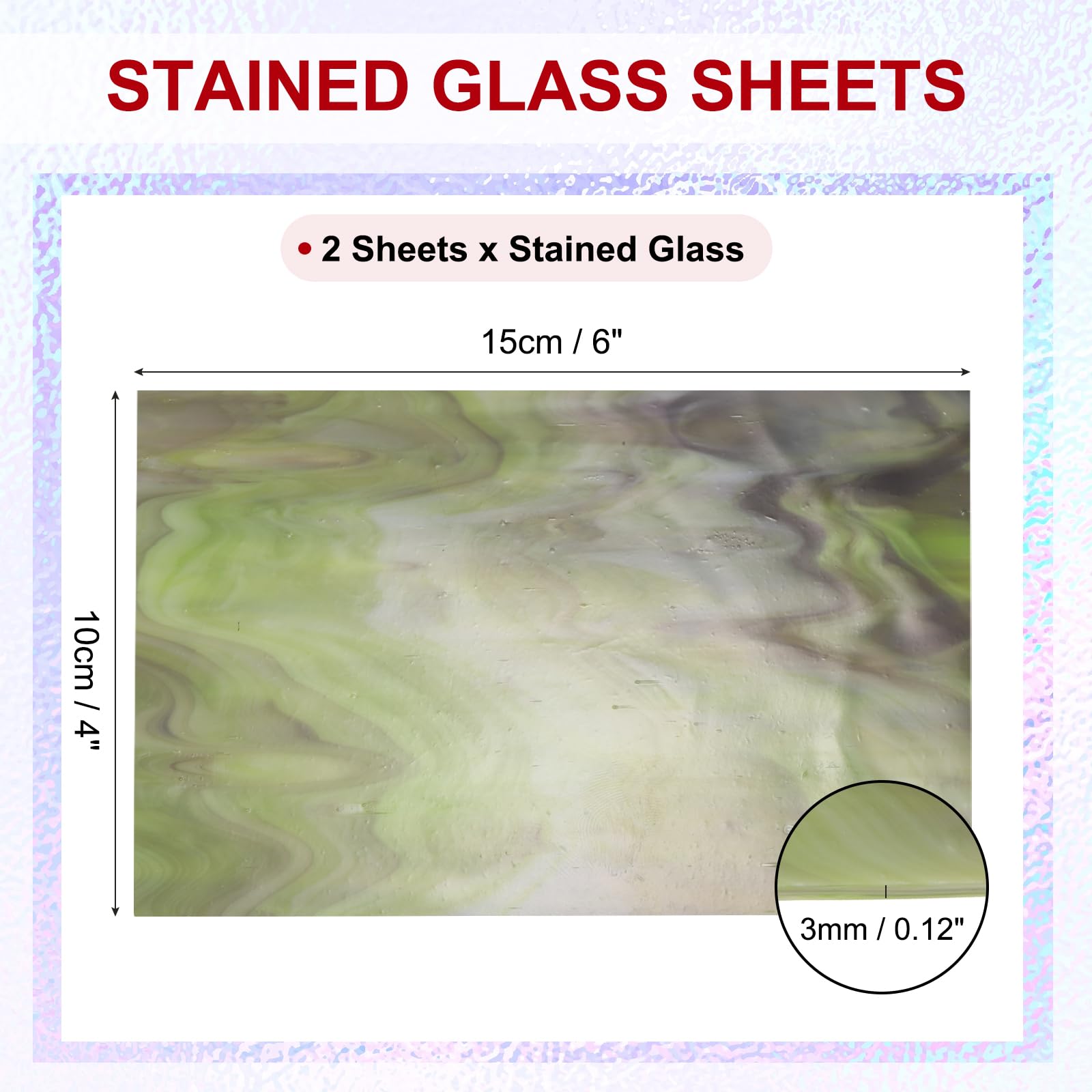 PATIKIL 4 x 6 Inch Transparent Stained Glass Sheets - Image 2