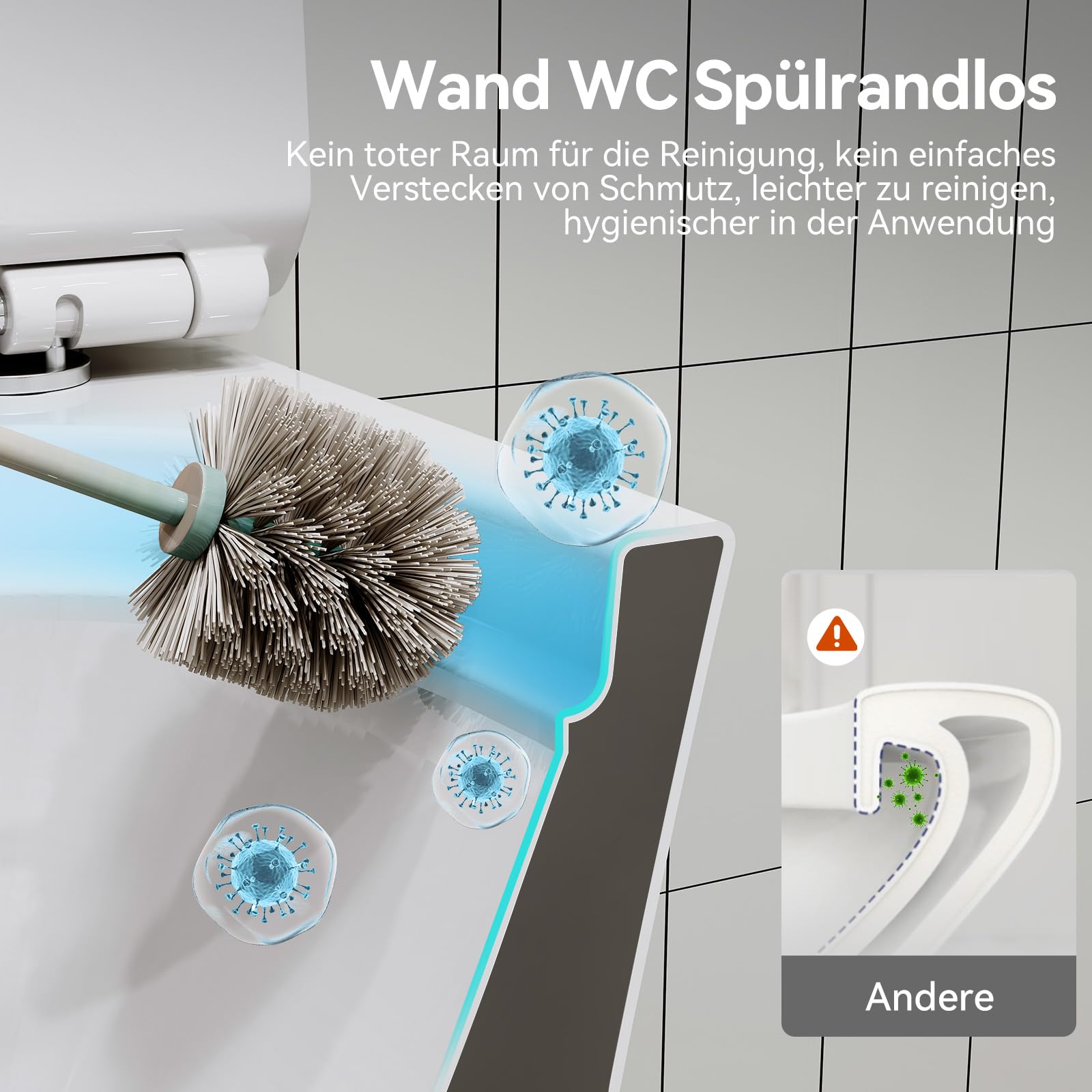 HOROW Inodoro colgante compacto con cisterna empotrada de 02 l