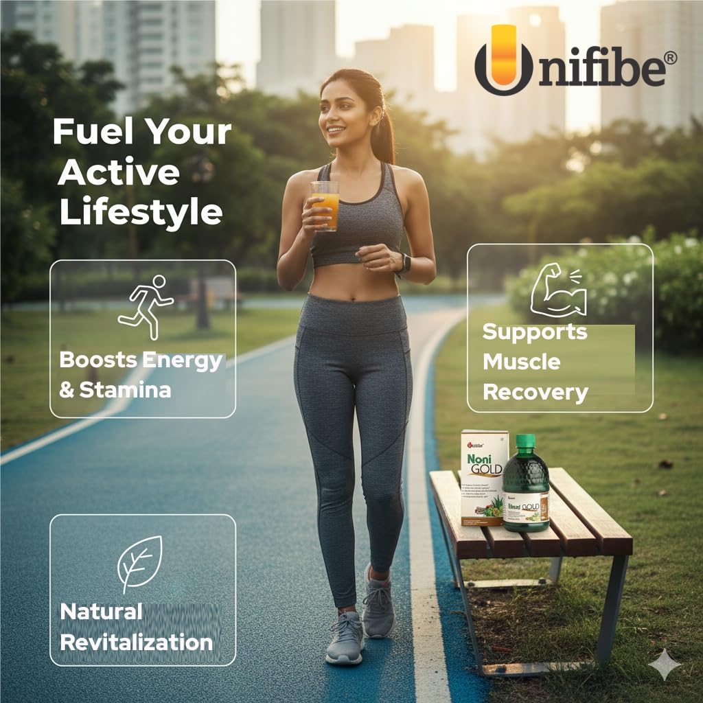 Unifibe Noni Gold Juice with Garcinia, Aloe Vera, Amla & Ashwagandha β Herbal Antioxidant Juice for Digestion, Immunity & Metabolism Support, 400 ml - Pack of 1 2