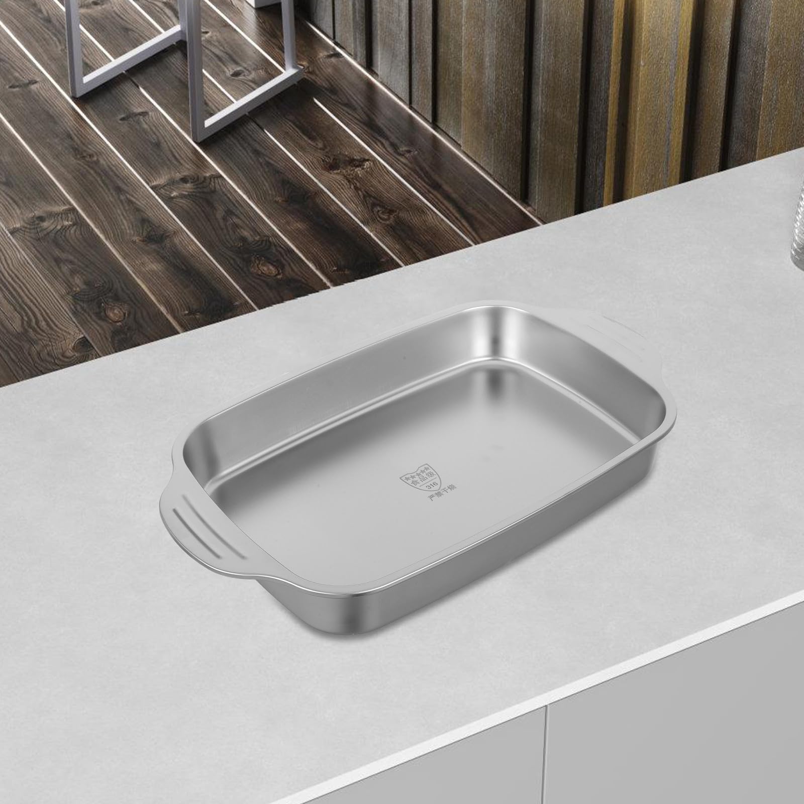 Edelstahl Backblech, rechteckige Fisch Servierplatte für Fisch und Gemüse, antihaft, silber, zum Grillen und Servieren