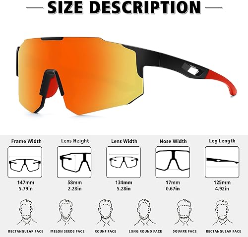 Miniatura 3 de STORYCOAST Lentes de sol deportivos polarizados para hombres y mujeres, para conducir, pesca, ciclismo, bicicleta de montaña, protección UV400