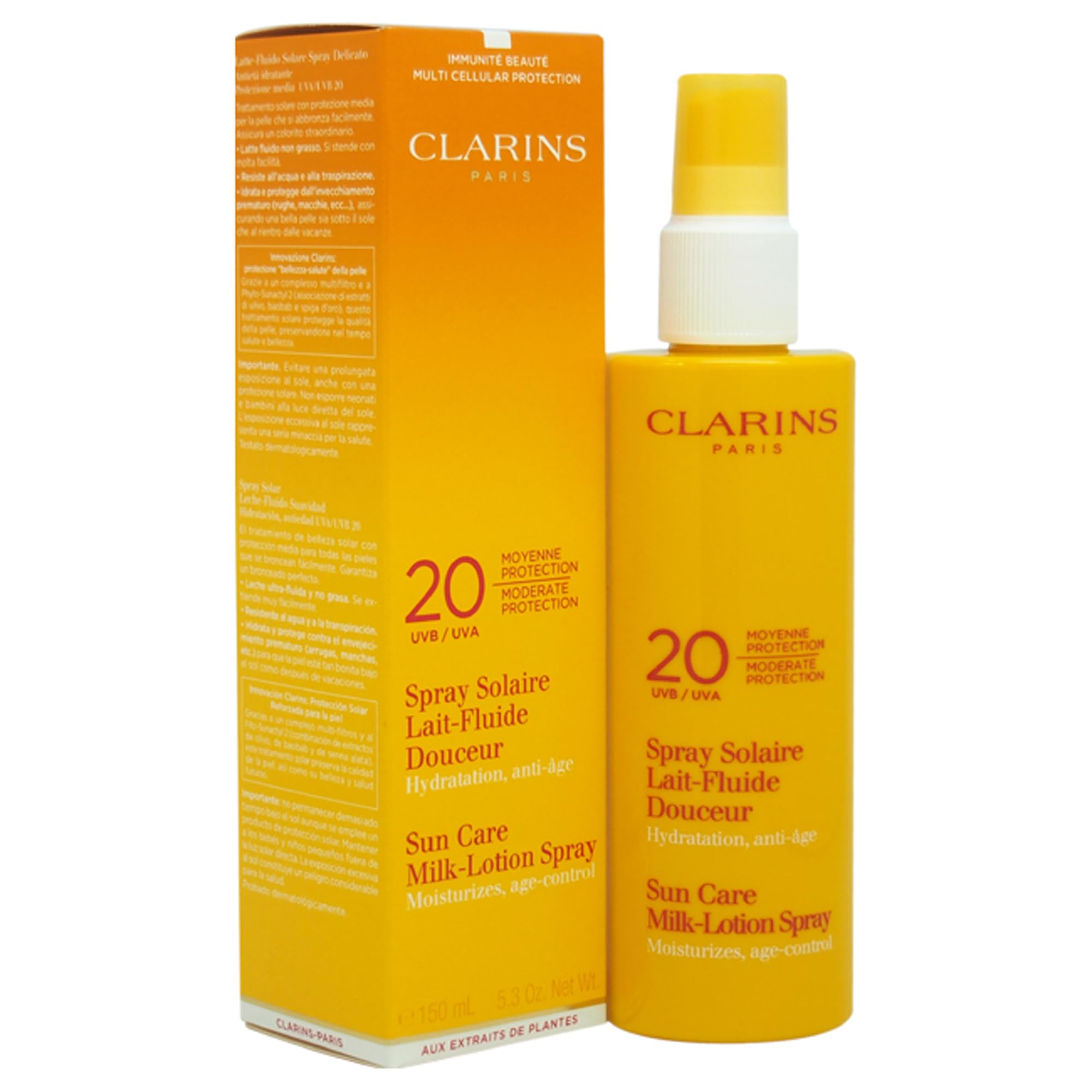 Clarins Sun Care Milk-Lotion Spray Moderate Protection UVB/UVA 20, 150 ml