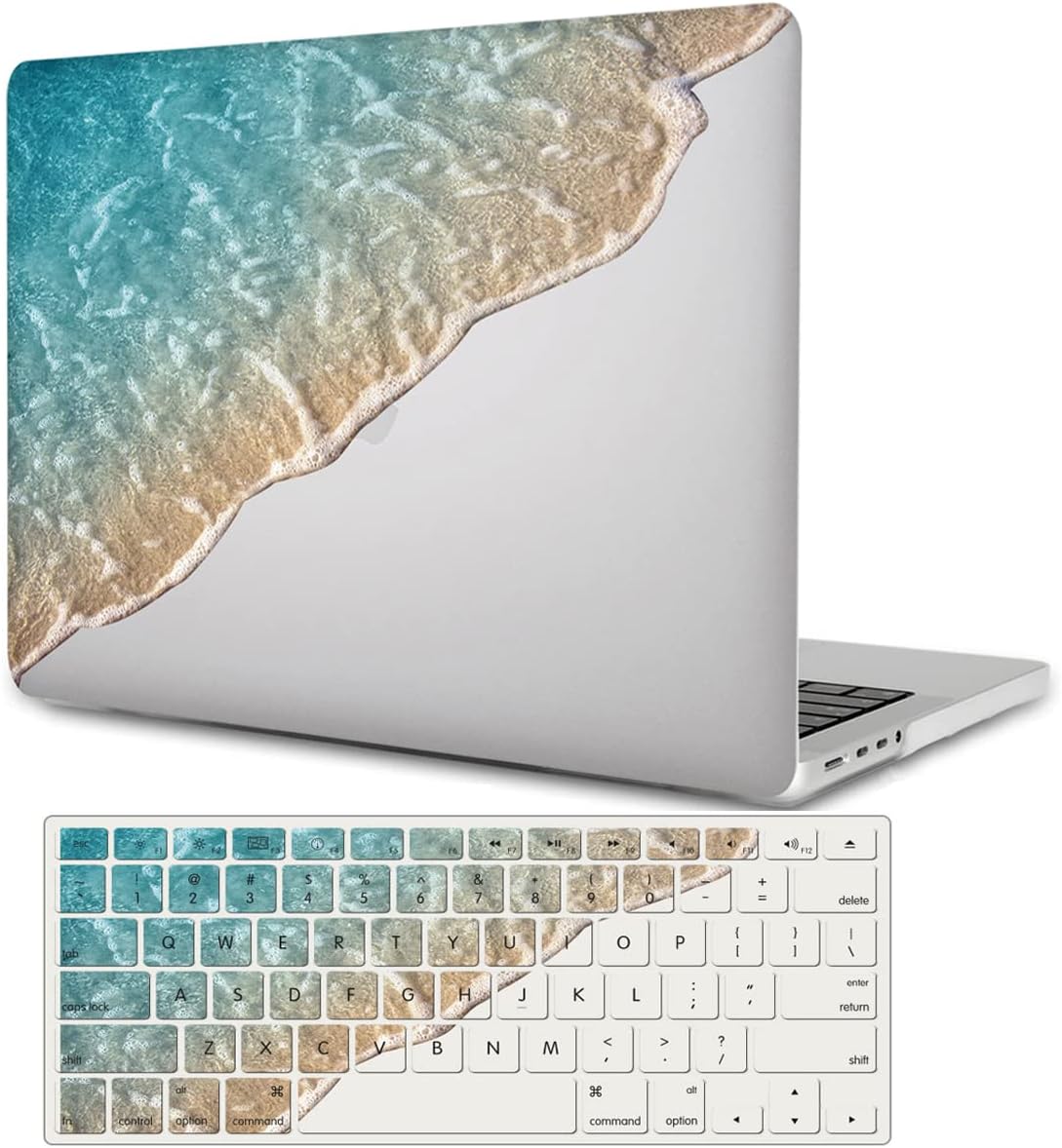 Case Compatible with MacBook Pro Retina 13 inch 2015 2014 2013 end 2012 Models: A1502 & A1425, Protective Plastic Hard Shell Cover & Keyboard Skin Compatible with Mac Pro 13 Retina, Sea