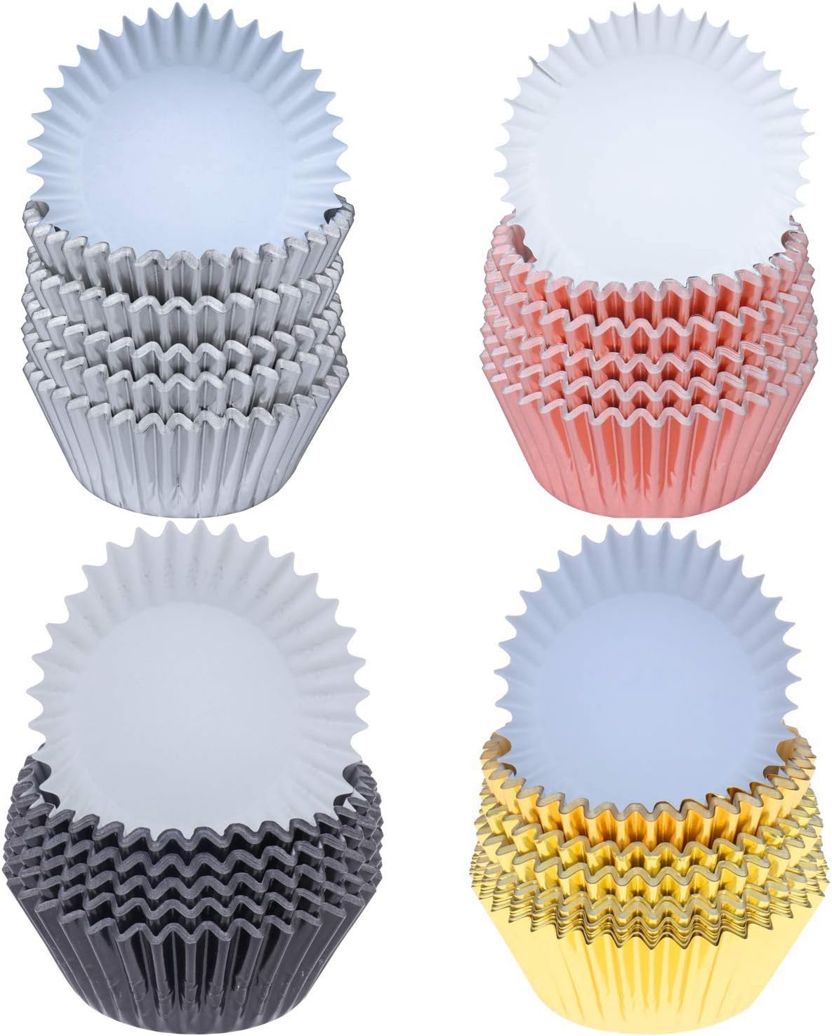 400 Pieces Cupcake Baking Cups Muffin Tins Treat Cups Foil