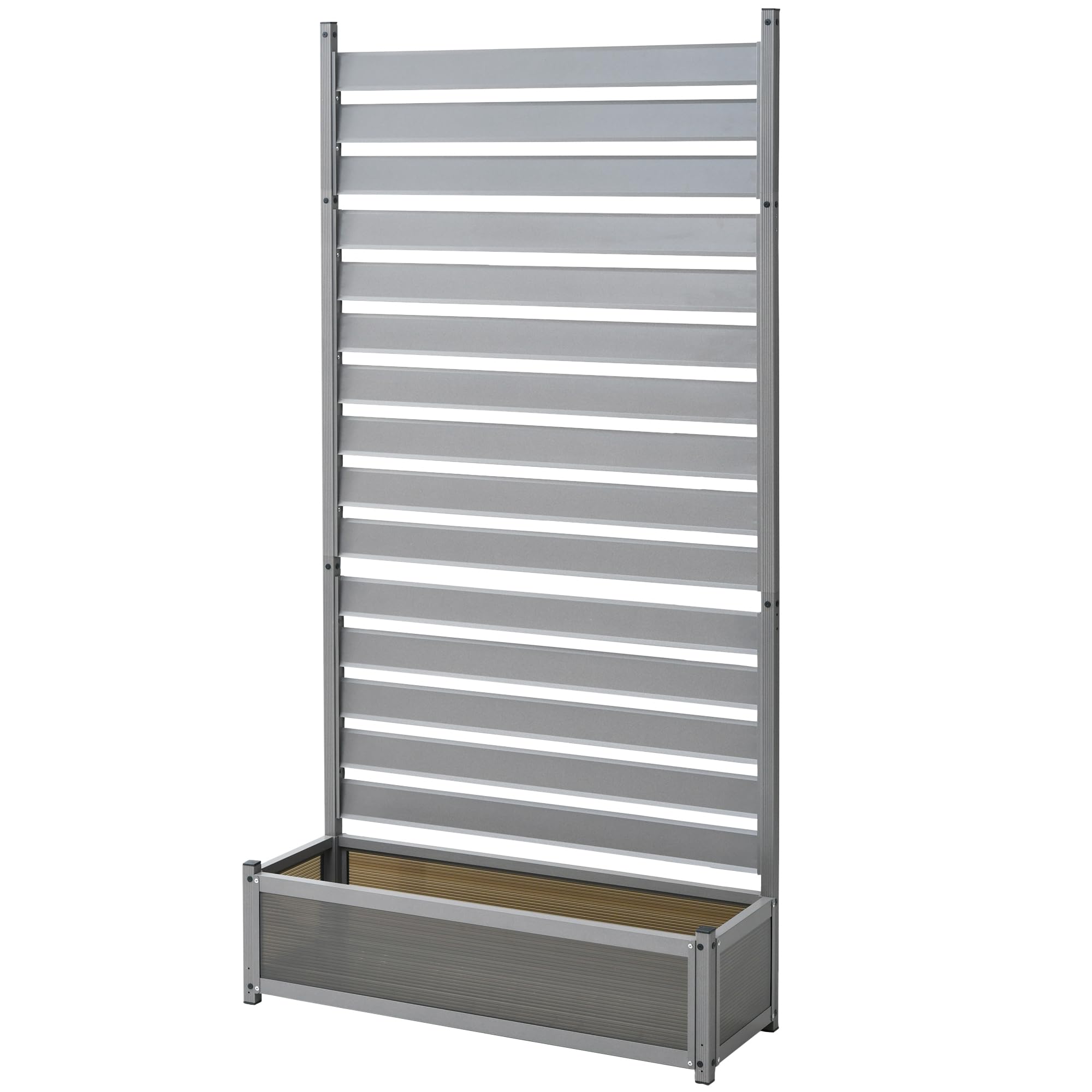 ガーデンマスター(Gardenmaster) アルミプランターフェンス幅90×奥行30×高さ180cm 目隠し フェンス プランターボックス 日よけ グレー KAPF-90180