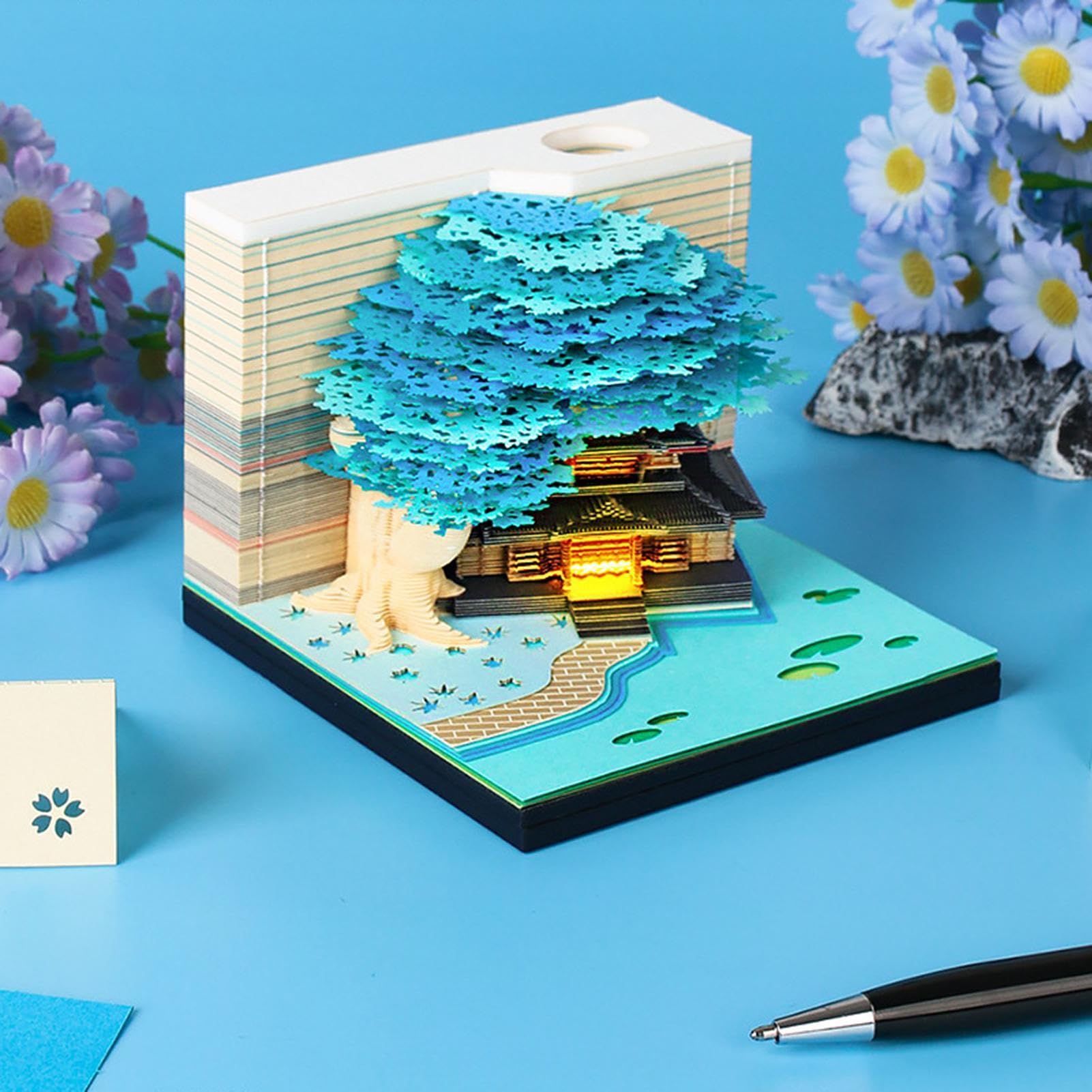 3D-Notizblock 3D Desktop Skulptur Haftnotizen 2027 | -Kalender-Skulptur Für Bücherregal, Homeoffice, Schule, Studentenwohnheim, Wohnung, Schlafzimmer, Wohnzimmer