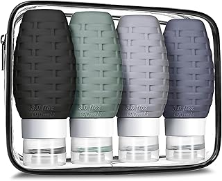 TARJODGY Travel Size Bottles for Toiletries, Tsa Approved 3oz Silicone Travel Containers Set Leak Proof Refillable BPA Free Travel Accessories with Clear Bag for Liquids Shampoo Conditioner Lotion