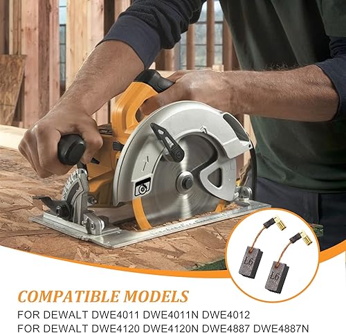 Miniatura 4 de Paquete de 4 cepillos de motor de carbono DWE4120 DWE4011 N097696 compatibles con DeWalt DWE4012 DWE4100 DWE4887 y DWE4120N Recambio de cepillo de