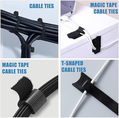 Miniatura 5 de Bandeja de organización de cables para debajo del escritorio, kit organizador de cables de acero sin taladros con 189 piezas diferentes accesorios