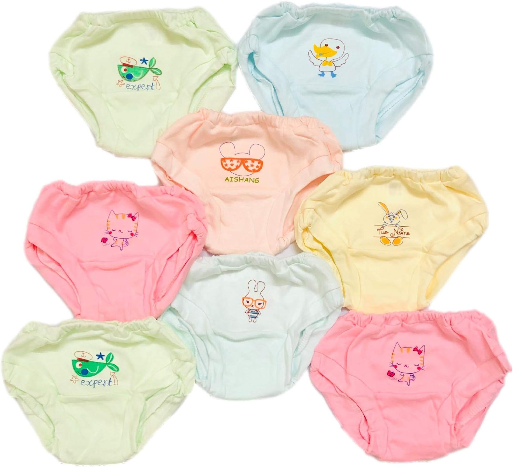 Baby Boys and Baby Girls 100% Organic Cotton Underwear/Rompers/Briefs/Panty-Multicolor(Pack of 4,6,8)