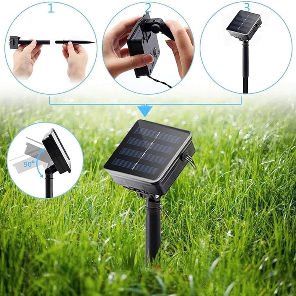 A,32M,Luci a LED a Stringa a Forma di Fiore, 12M 8 modalità 100 LED per Esterni, Impermeabili, luci da Favola per Patio, Giardino, Recinzione, Cortile e Decorazioni per L'Albero di Natale