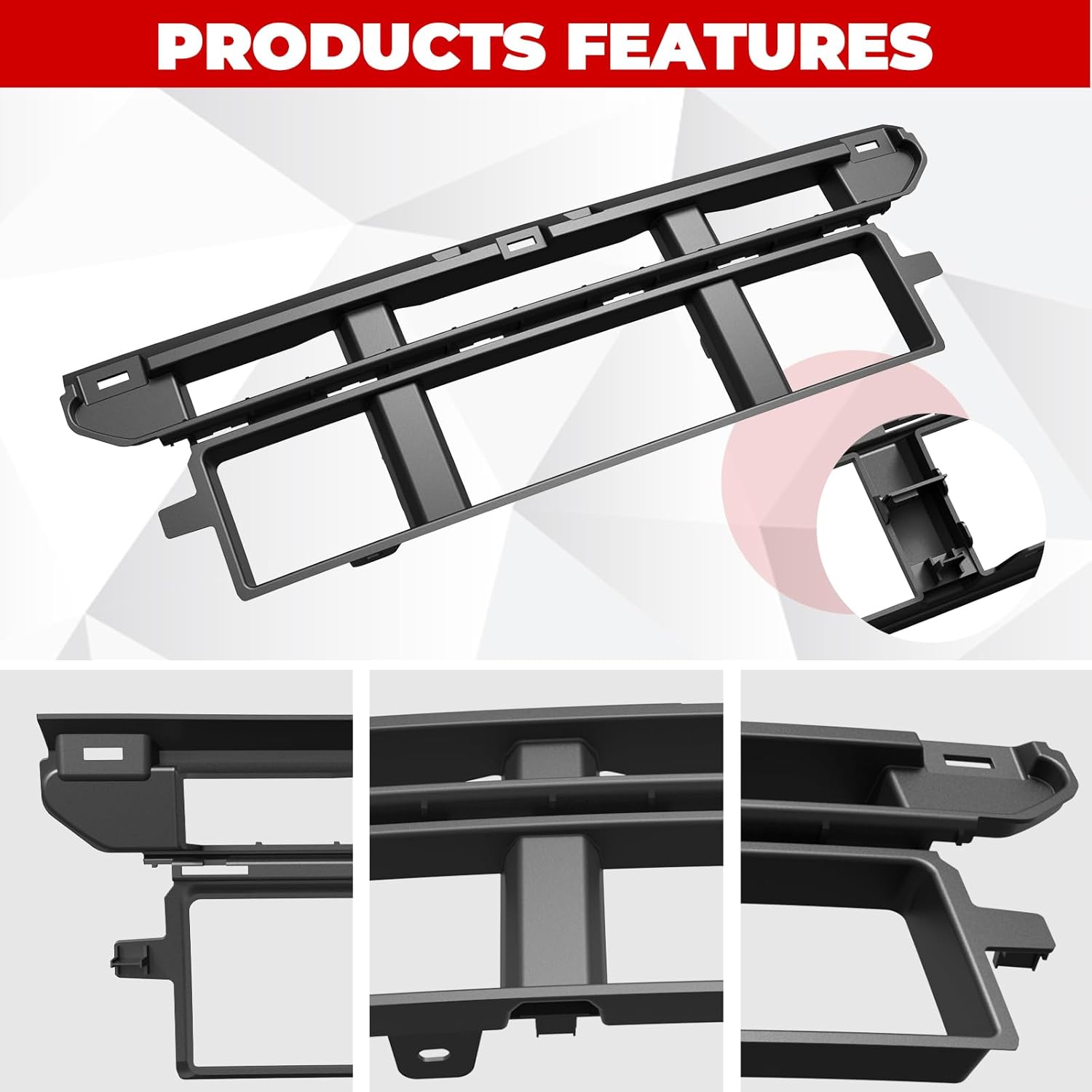 Front Bumper Grille for Ford F150, Front Lower Center Bumper Cover Mesh Grill Trim Spacer Panel Insert for 2024 2025 Ford F150 XL STX XLT TREMOR LARIAT King Ranch Platinum Accessories
