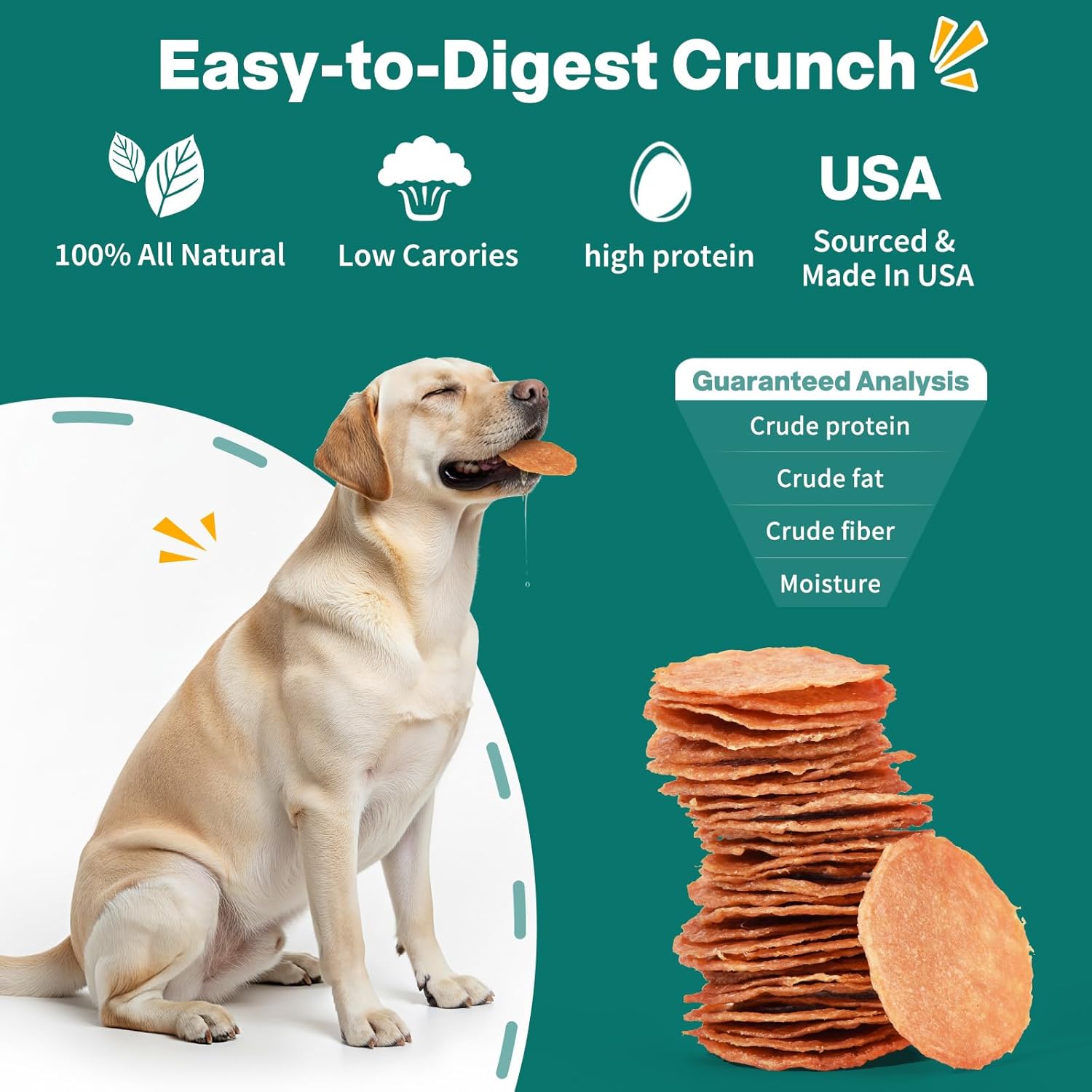 Dog Chicken Chips Treat - 6 oz, 100% Natural Ingredient Made in USA, High Protein Low Calorie Pet Training Chew Jerky Dried Food, Healthy Pet Supplies for Medium, Large Breeds & Puppy - Image 4