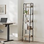 VASAGLE Bibliothèque, 5-Tier Étagère de livre étroite, étagère d'étage pour le bureau d'intérieur, salon, chambre à coucher, cuisine, camel brun et noir ULLS109B50V2