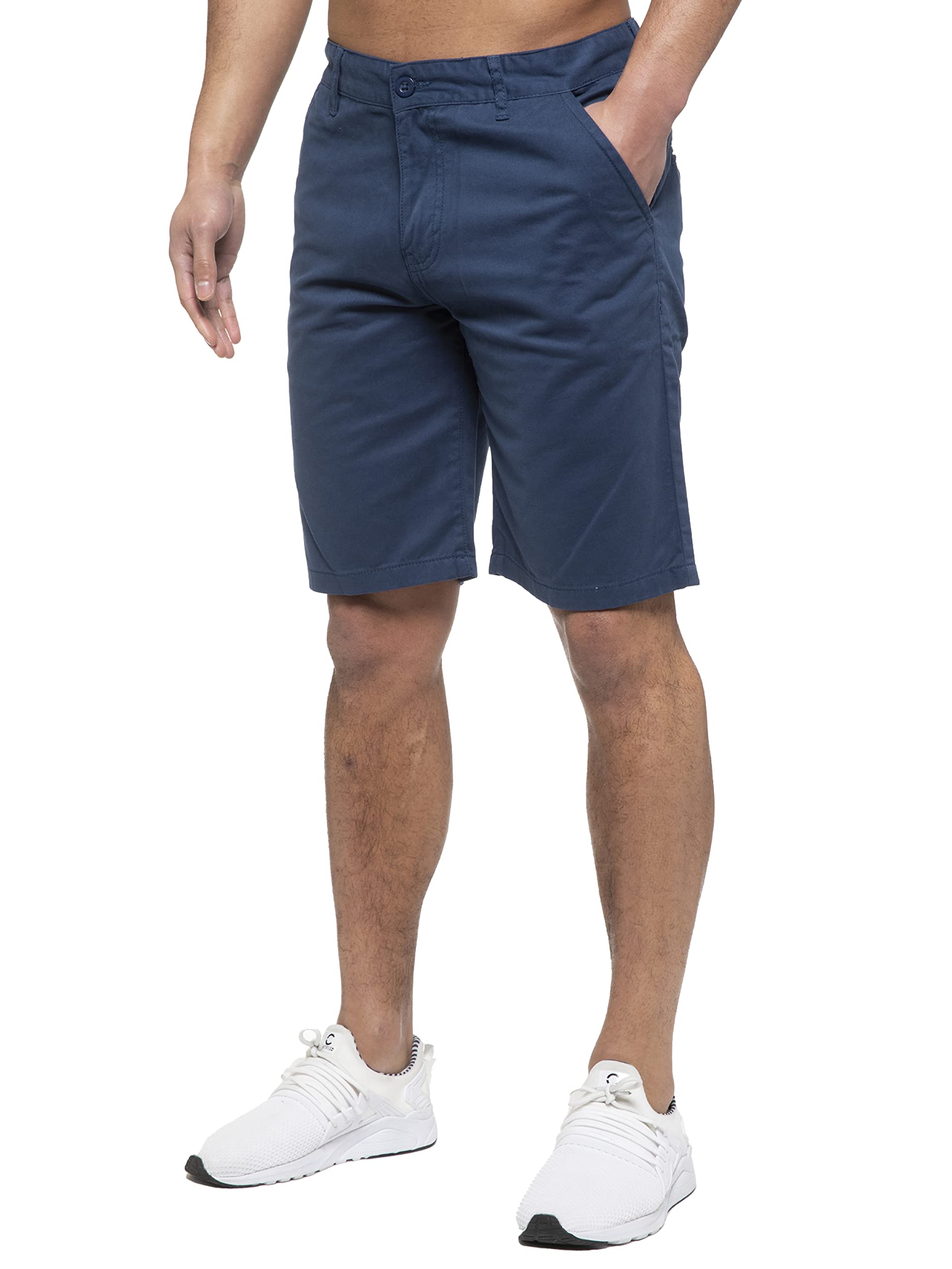 989Zé Enzo Men's Blue Chino Shorts Cotton Regular Fit Summer Casual Smart Half Pants Ezs429 40