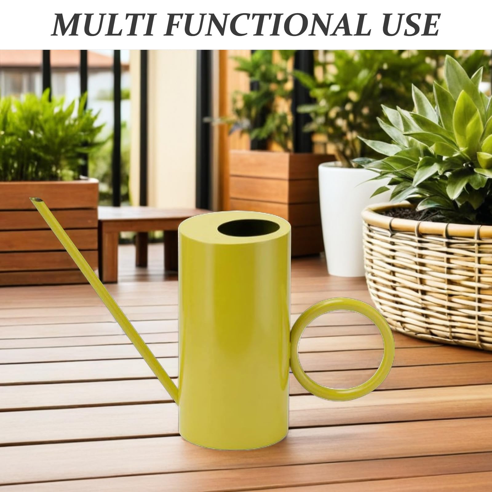 KICHOUSE Annaffiatoio in metallo con beccuccio lungo per piante da interno ed esterno - 1500 ml/51 oz Vaso per piante in acciaio inossidabile per giardinaggio, grasse e fiori