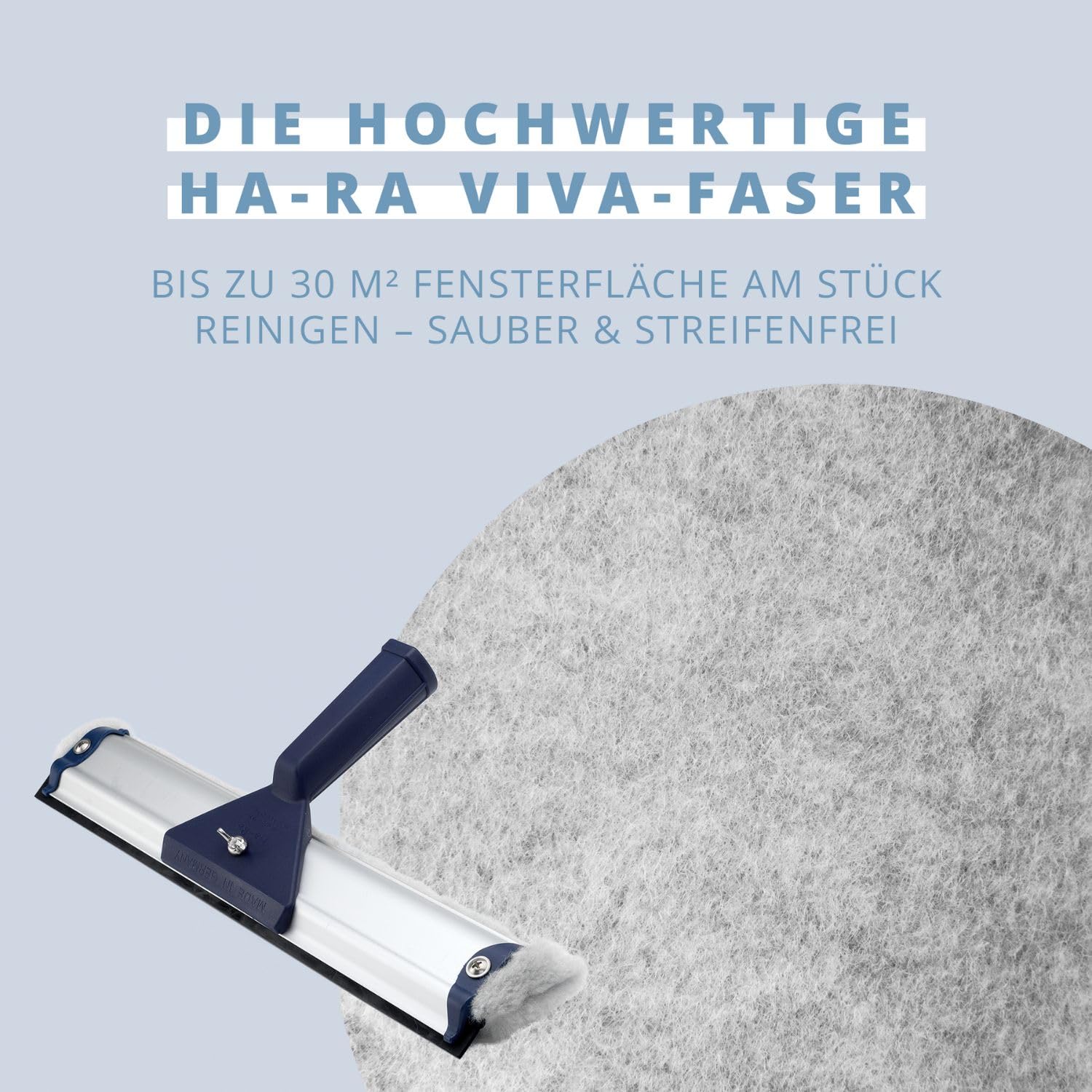Ha-Ra Fenster-Putz-Reinigungsset I Fensterwischer 32cm I Konzentrierte Vollpflege 500ml I Microfaser Hammer Tuch 68x50cm I Fensterputz Set