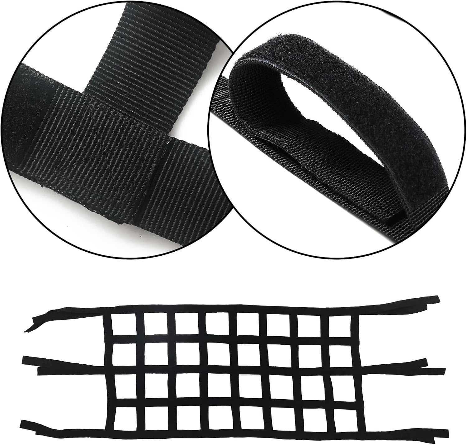 Mesh Cargo Net Roof Top Netting Hammock for Jeep Wrangler YJ JK JL JLU and Gladiator JT 1987-2024 Cargo Mesh Cover Black