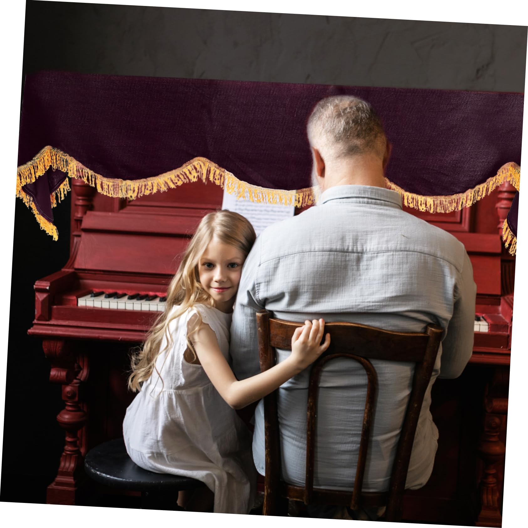 VANZACK Upright Piano Cover Elegant Dust Protector Simple Shield Your Piano and Scratches for Standard Pianos