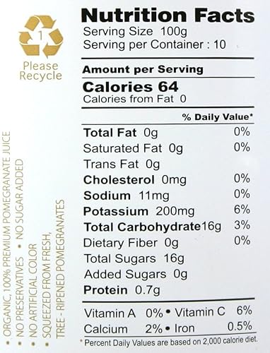 Miniatura 6 de Jugo de granada 100 puro y orgánico 338floz sin azúcar añadido sin conservantes en botella de vidrio