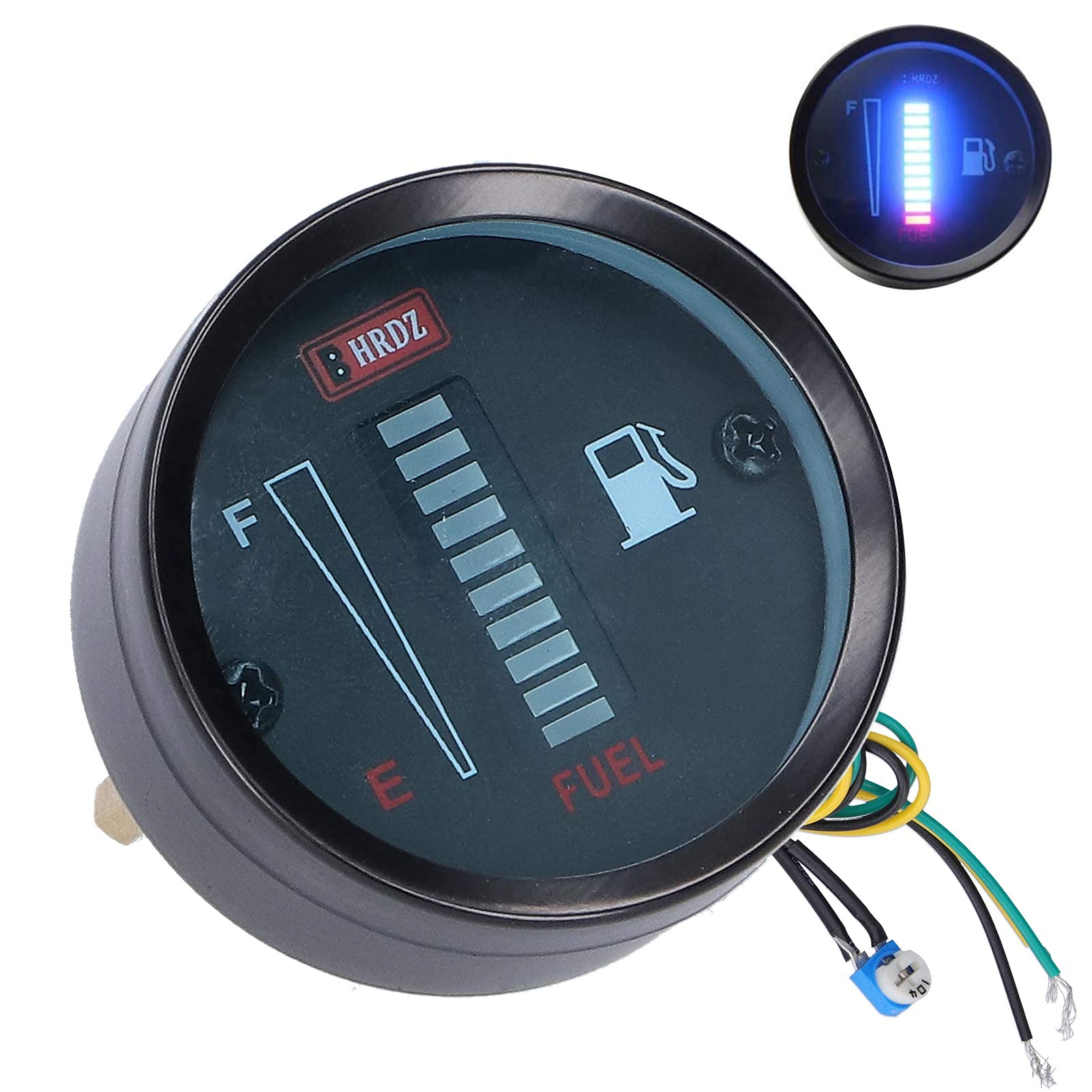 Indicatore Livello Carburante Moto LED 12V 52mm, Indicatore Rotondo Resistenza Regolabile per Motociclette