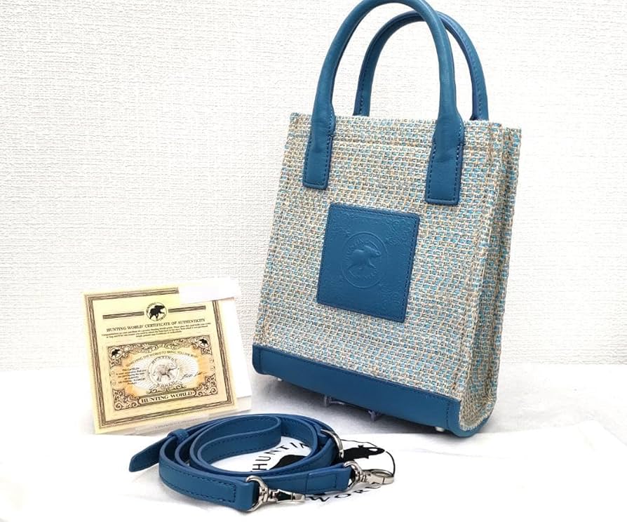 難あり美品　ハンティングワールド　トートバッグ　メッシュポケット　レディース ハンティングワールド HUNTING WORLD トートバッグ ハンドバッグ