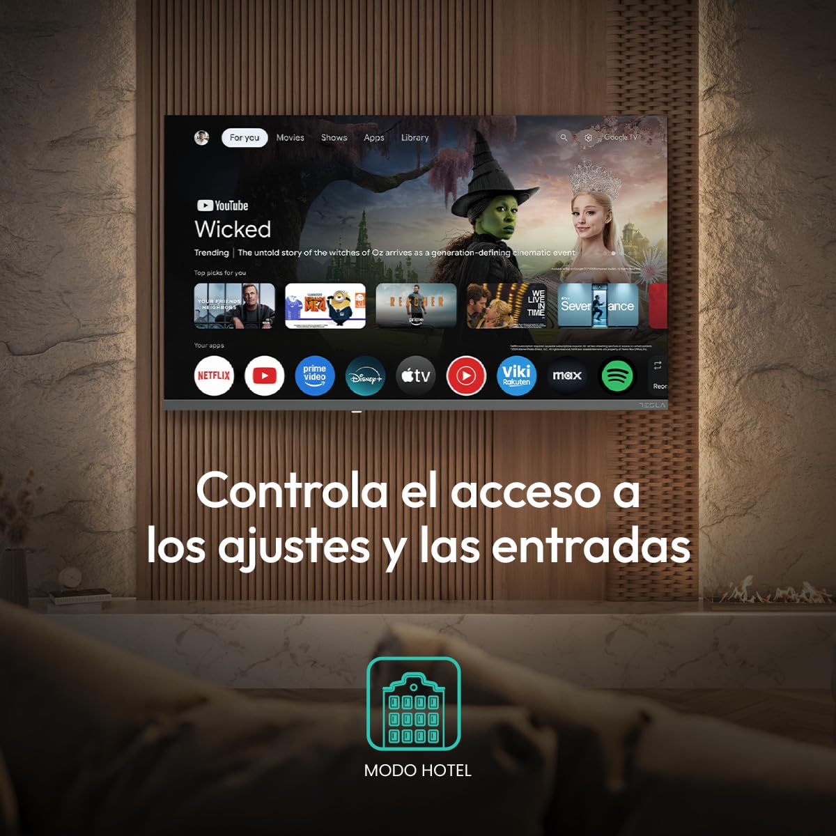 TESLA QLED Smart TV 43 Pulgadas Full HD Compatible con Google TV y Google Assistant - Dolby Audio, HDR, WiFi y Bluetooth, Apps y Chromecast Integrado, 3 HDMI, DVB-T2/S2/C, Color Negro (43")
