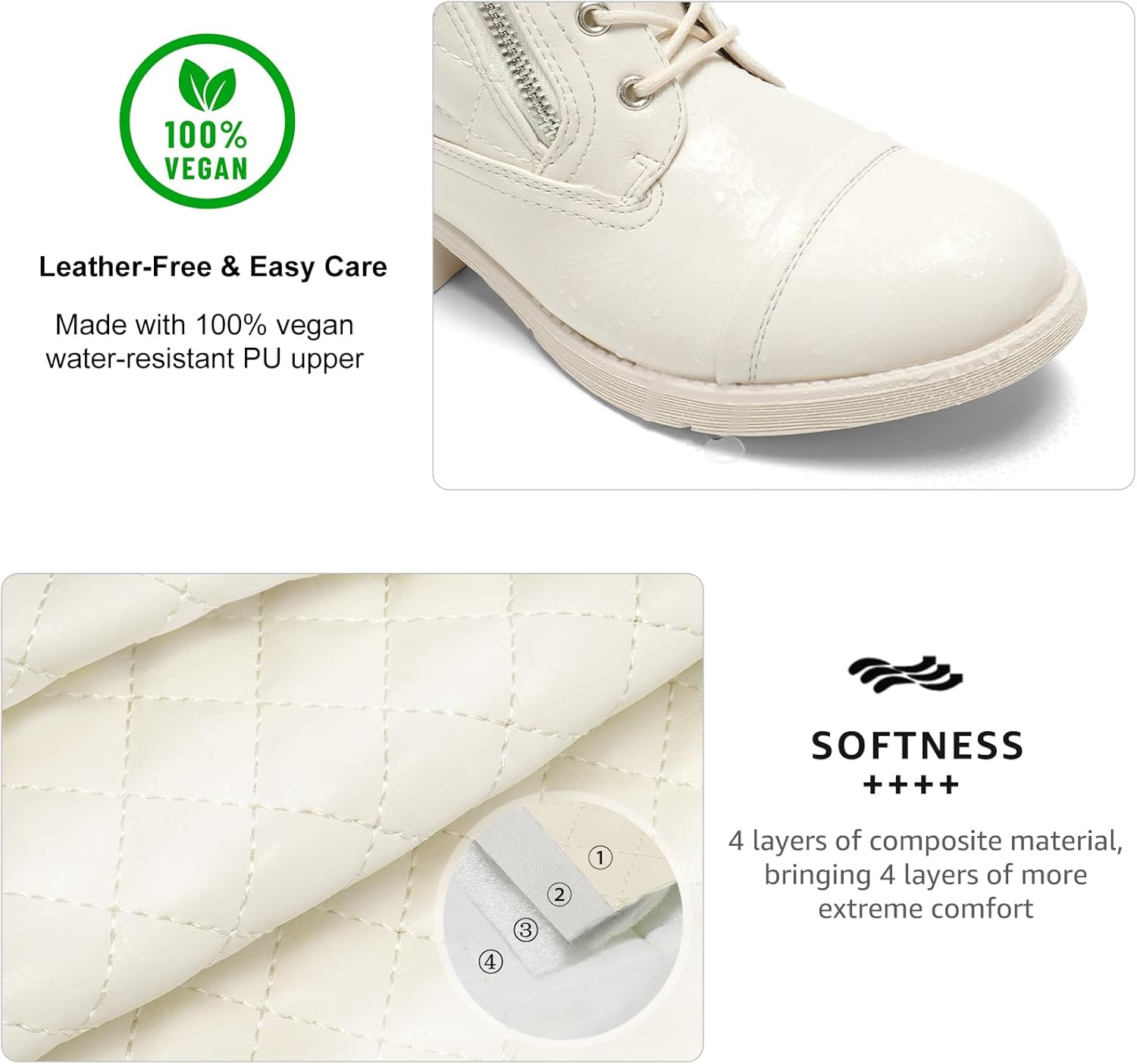 STQ Women's Combat Boots Lace up Ankle Booties - Image 4