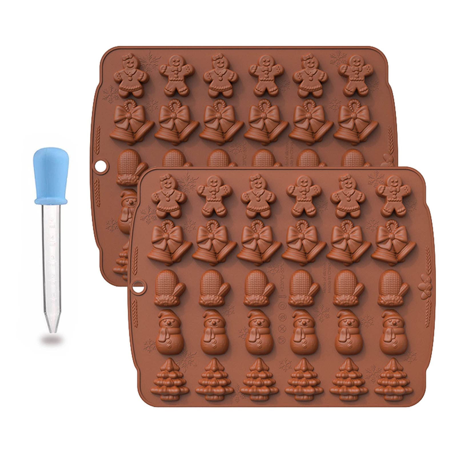 Tsophreniq Of 3 Silicone Mousse Christmas Theme Molds Chocolate Mold Baking Accessories for Baking Christmas Fondant Molds